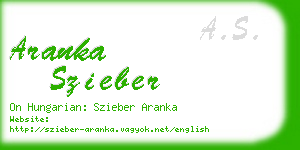 aranka szieber business card